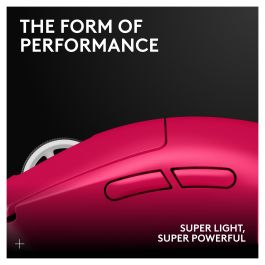 Logitech G PRO X Superlight 2 Ratón Gaming Inalámbrico Lightspeed MAGENTA, Óptico, 32000 DPI, 0.5 ms, Rosa
