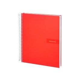 Cuaderno Espiral Liderpapel A4 Crafty Tapa Forrada 80H 90 gr Cuadro 4 mm Con Margen Color Roja