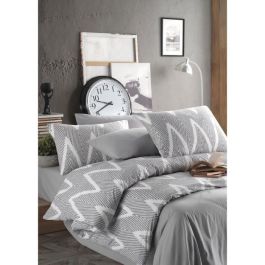 Juego de Cama ASI8684283345236 - 1 Funda Nórdica 220x240 cm + 2 Fundas Almohada 60x60 cm - 65% Algodón, 35% Poliéster - Gris