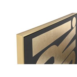 DKD Home Decor Cuadro de Pared Decorativo Glam con Diseño Amor Dorado y Negro, Dimensiones 143x103x4.5 cm, Lienzo y PS