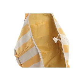DKD Home Decor Bolso Mediterraneo Amarillo y Azul Poliester con Cremallera 60 x 35 x 16 cm (4 Unidades)