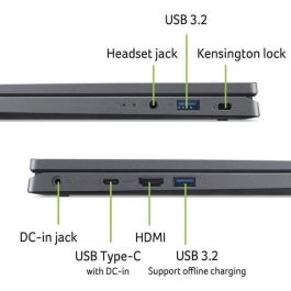 Acer A14-51M-51KY Portátil Aspire 14'' WUXGA IPS Intel Core 5 120U 16GB RAM 1TB SSD Intel Iris Xe Sin Windows AZERTY