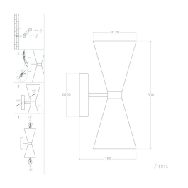 Aplique de Pared Kosice SKD-W1009 Diseño Retro con Casquillo E27