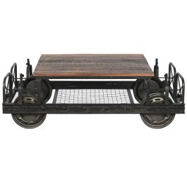 DKD Home Decor Mesa Centro Vintage Negro Marron 48 x 76 x 147 cm