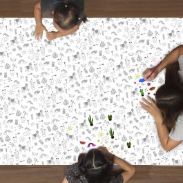 Party Time Mantel para Colorear con 5 Rotuladores, Unicornio, Llama, 120x180cm