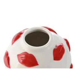Jarron Urban DKD Home Decor Blanco Rojo 15 x 13 x 15 cm (4 Unidades)