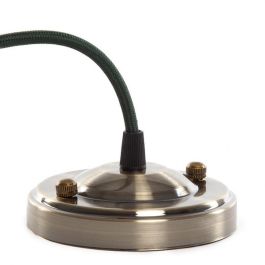 Lámpara Colgante Pendel E27 Techo, Cable Textil 1 Metro con Rosetón y Portalámparas Metálico, Estilo Retro para LED Filamento SC-MPL021
