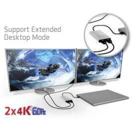 Club3D Adaptador Thunderbolt 3 a Dual HDMI 2.0 4K@60Hz - Gris/Plata