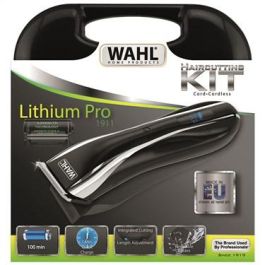 Wahl 1911-0467 Cortapelos con/sin Cable Lithium Pro LCD Batería Litio 100 min 6 Peines 3-25mm Carga Rápida Pantalla LCD