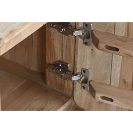 DKD Home Decor Mesita de Noche Moderna Cuadrada de Madera Acacia y MDF Natural 40x50x40 cm con 1 Puerta