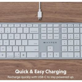 Hyper HyperSpace Next Teclado Inalámbrico Bluetooth Nordic con Retroiluminación y Carga USB-C