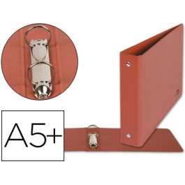 Liderpapel Carpeta de 2 anillas 25mm redondas cuarto apaisado cartón cuero