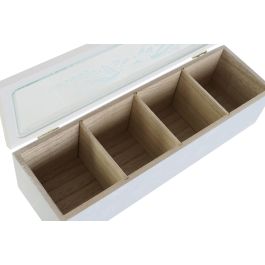DKD Home Decor Caja de Infusiones Scandi en Verde y Azul, MDF y Cristal, 30x9x8 cm