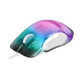 Mars Gaming Ratón Óptico MMGLOWW, Ratón Gaming Ultraligero con Iluminación RGB Chroma-Glow y 12800 DPI, Blanco