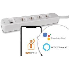 SCS Sentinel Regleta Conectada SmartPlug Strip - 4 Enchufes (3 Inteligentes) - Control App, Wi-Fi, Alexa, Google Assistant - 3600W