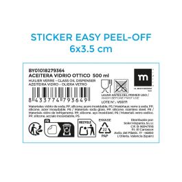 La Mediterranea Aceitera Vidrio Ottico 500 ml 6.5 x 6.5 x 24 cm (24 Unidades)