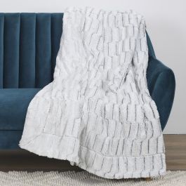 Home Deco Factory Manta Cuadros Imitación Pelaje XXL 140x200 cm Calentita y Cómoda