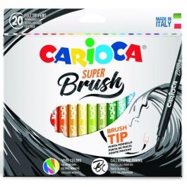 Carioca Rotulador Super Brush Punta Pincel Lavable Caja de 20 Unidades Colores Surtidos Ideal Caligrafía Precio: 9.68999944. SKU: B193MGJ836