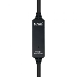 Nano Cable 10.01.0313 Cable Alargador USB 3.0 Macho - Hembra 15m Negro con Amplificador de Señal
