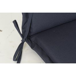 DKD Home Decor Cojín para Silla Boho de Exterior, Poliéster Azul Marino y Negro, 4 x 115 x 42 cm