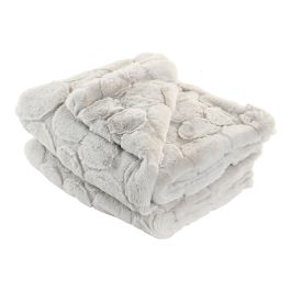 DKD Home Decor Manta Urban de Poliéster 880 gsm Gris Claro 170 x 130 cm para Sofá (2 Unidades)