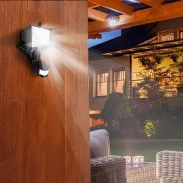Lumi Jardin Proyector Solar Cooper Negro H 22 cm - Iluminación Potente, Panel Remoto, LED Blanco, Detector de Movimiento