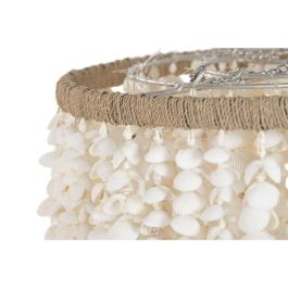 DKD Home Decor Lámpara de Techo Balinesa de Conchas Blancas E27 - Hecha a Mano 40 x 70 x 40 cm