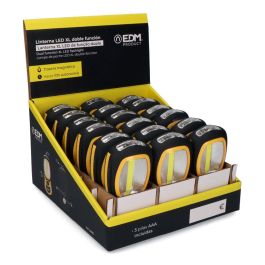 Edm Linterna LED XL Doble Función con Gancho e Imán 3xAAA (Pilas Incluidas) Amarillo/Negro