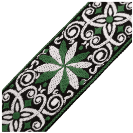 Levy's Correa Hootenanny Series Poly Jacquard 2" - Floral Verde Y Blanco