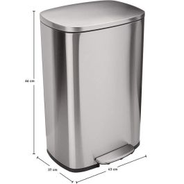 Kitchen Move ADMIRAL Papelera de Cocina Rectangular con Pedal 50L, Acero Inoxidable Cepillado, Cubo Interior y Protección para Suelos Kitchen Move ADMIRAL Papelera de Cocina Rectangular con Pedal 50L, Acero Inoxidable Cepillado, Cubo Interior y Protección para Suelos