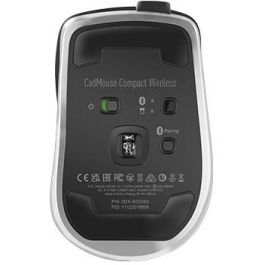3Dconnexion CadMouse Compact Wireless para Oficina, Óptico 7200 DPI, RF Wireless + Bluetooth + USB-C, Negro