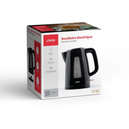Livoo Hervidor de Agua 1.7L, 2200W, Base Giratoria 360 Grados, Negro, DOD184N, AUC3523930097904