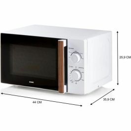 Horno microondas DOMO DO2720 - 20L - 700W - Temporizador 35 min - Función descongelación - L44 x P35,8 x H 25,8 cm - Acabado en madera blanca