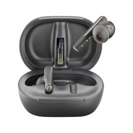 Poly Voyager Free 60+ UC M 7Y8H0AA Auriculares Bluetooth ANC con estuche de carga táctil y adaptador BT700, negros, 24h autonomía
