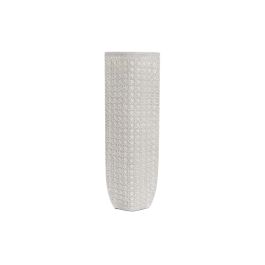 DKD Home Decor Jarrón Decorativo Moderno Isara de Resina Blanco, 10 cm Largo x 47 cm Alto x 17 cm Ancho
