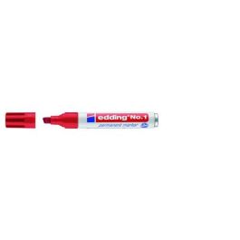 Edding Marcador Permanente N° 1 Rojo, punta biselada 1-5 mm, secado rápido, resistente agua/roce, rellenable (10 Unidades) (10 Unidades) Precio: 16.50000044. SKU: S8421209