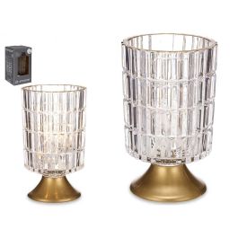 Farol LED Giftdecor Transparente y Oro 10.7x18x10.7 cm con 12 LED (6 Unidades) Precio: 67.99000043. SKU: S3611486