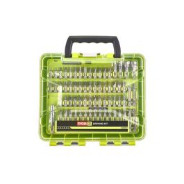 Ryobi Estuche 71 accesorios atornillar mixto: 44 puntas 25mm (PZ/PH/TX/SQ/HEX/SL), 18 puntas 50mm (PZ/PH/HEX/SL), 9 vasos, soporte Precio: 47.49999958. SKU: B1DR3FAC5G