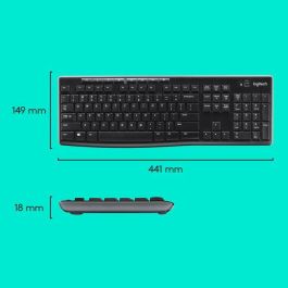Logitech MK270 Combo Teclado y Ratón Inalámbrico Full-size Silencioso, Resistente a Líquidos, 1000 DPI, para Escuelas Windows/ChromeOS
