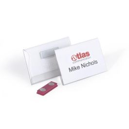 Durable Caja de 25 Identificadores Magnéticos PVC 54x90mm, Placa Identificativa, 8117-19