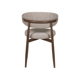 DKD Home Decor Silla Urban Yamap de Metal y Poliéster Beige Nogal, acabado Símil Madera, 52 x 78 x 54 cm (2 Unidades)