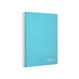 Cuaderno Espiral Liderpapel Din A5 Witty Tapa Dura 80H 90 gr Cuadro 4 mm Con Margen Color Azul 5 unidades