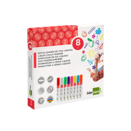 Liderpapel Rotulador Tiza Líquida Punta Redonda Trazo 6 mm Caja 8 Unidades Colores Surtidos