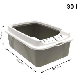 Rotho Mypet Bandeja para Gatos Eco Blanco Cappuccino Entrada Amplia Razas Grandes