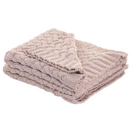 DKD Home Decor 2c25 Manta de Punto Sofá Poliéster Urban Rosa Palo 170x130cm 400gsm Pack 2 Unidades