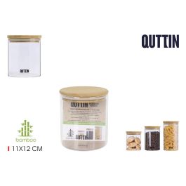 Quttin Tarro de Borosilicato con Tapa de Bambú 11x12 cm - Recipiente Hermético de Cocina 800ml (12 Unidades) Precio: 31.78999967. SKU: B18264W6J6
