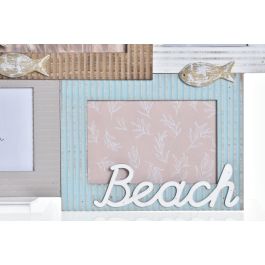 DKD Home Decor Marco Multifoto O Grove Atlantico Marron Turquesa Madera Cristal 46.5 x 44.5 x 2 cm