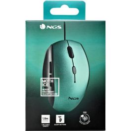 NGS MOTHICE Ratón Ergonómico con Cable, Botones Silenciosos, 5 Botones, Rueda, 800-1600 DPI, USB-C, para Diestros, Verde Hielo NGS MOTHICE Ratón Ergonómico con Cable, Botones Silenciosos, 5 Botones, Rueda, 800-1600 DPI, USB-C, para Diestros, Verde Hielo