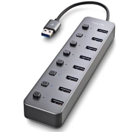 NGS IHUB8 Hub USB 3.0 con 8 Puertos y 5Gbps de Velocidad, Gris