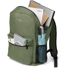 Dicota BASE XX B2 Mochila para Portátil 15.6" con Compartimento Acolchado, Bolsillos Laterales y Frontal, 20L, Verde Oliva